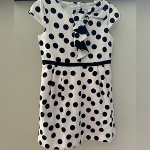 Janie and Jack white polka dots girls dress size 4
